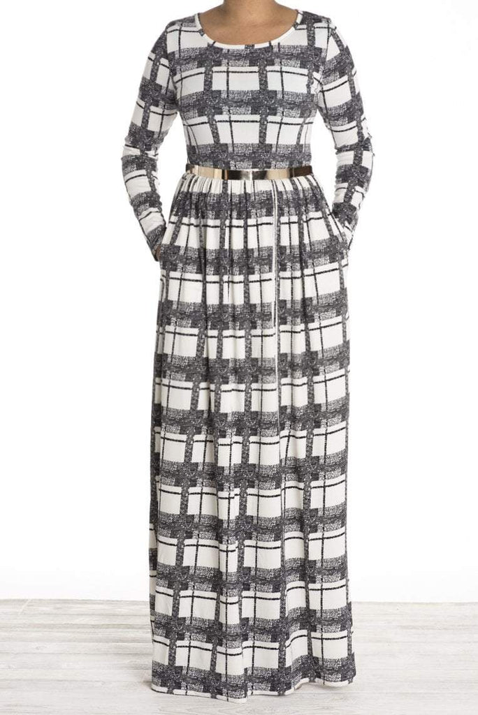 White pattern maxi dress Kabayare