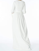 White Textured Ponti-di-roma dress Kabayare