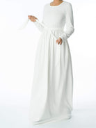 White Textured Ponti-di-roma dress Kabayare