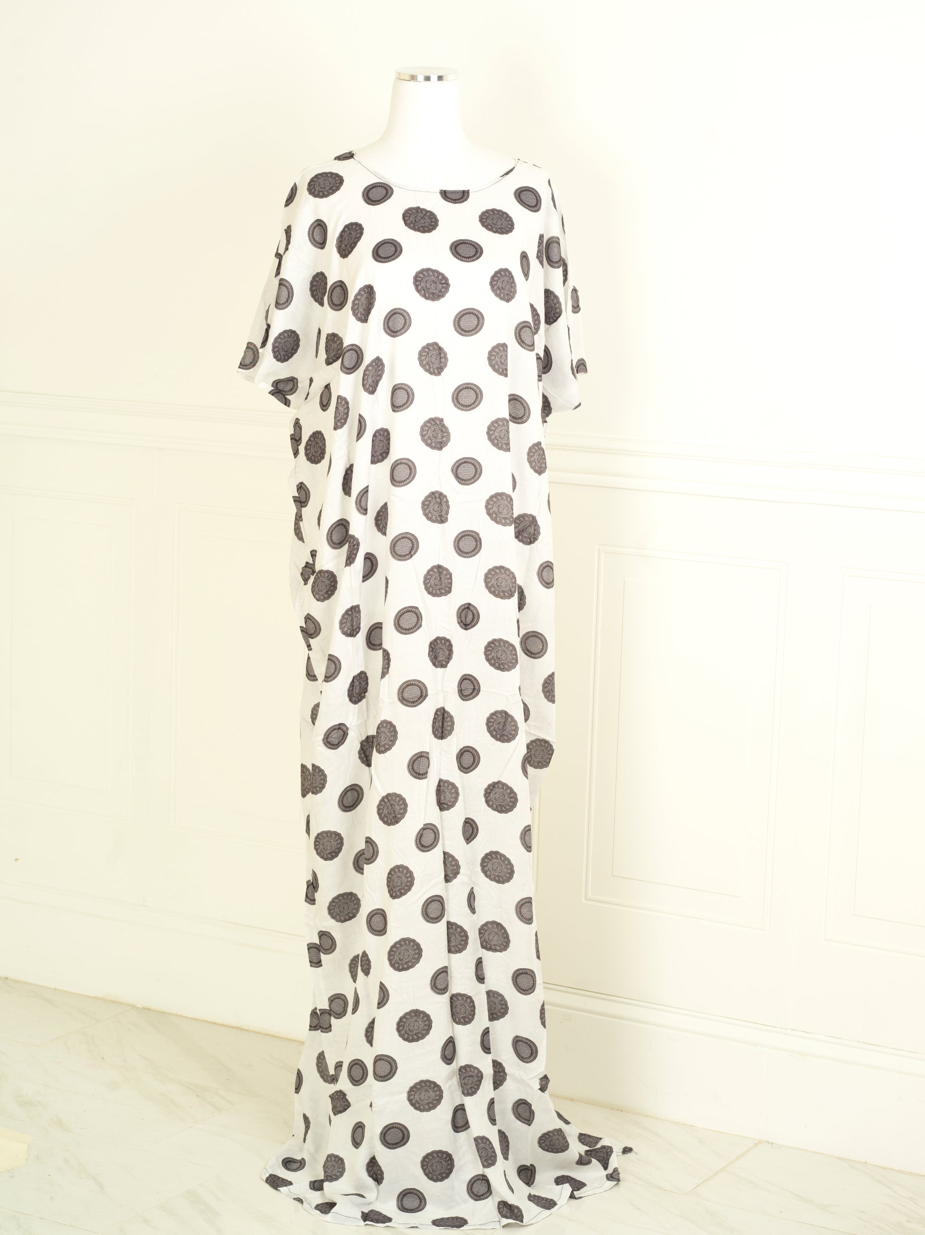 White time machine print bati dress KF