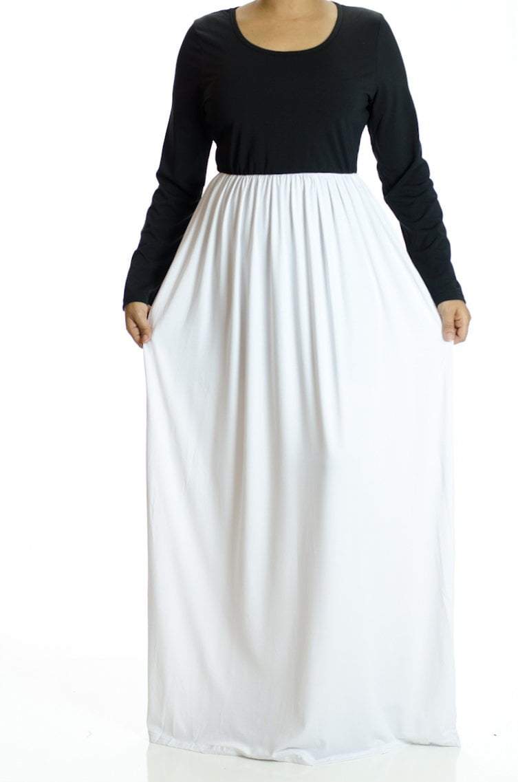 White Two Tone Maxi Kabayare