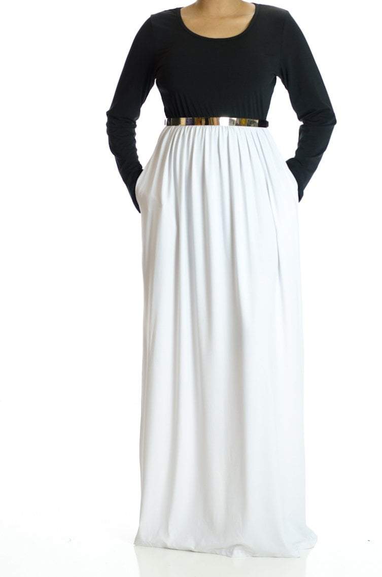 White Two Tone Maxi Kabayare