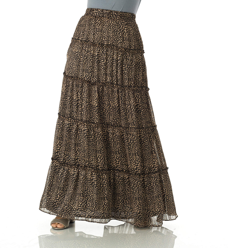 Wild cheetah tiered maxi skirt Kabayare