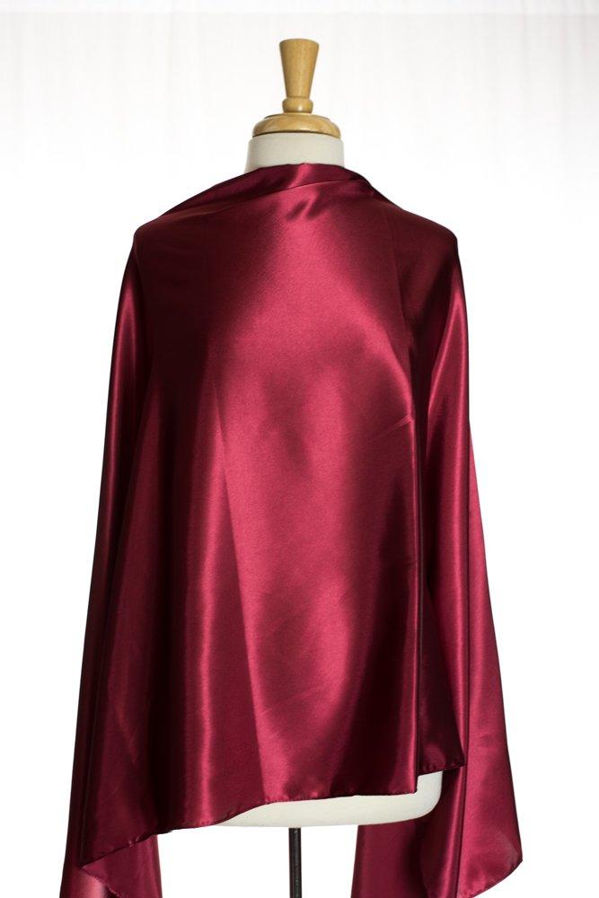 Wine Satin Silk Hijab Kabayare