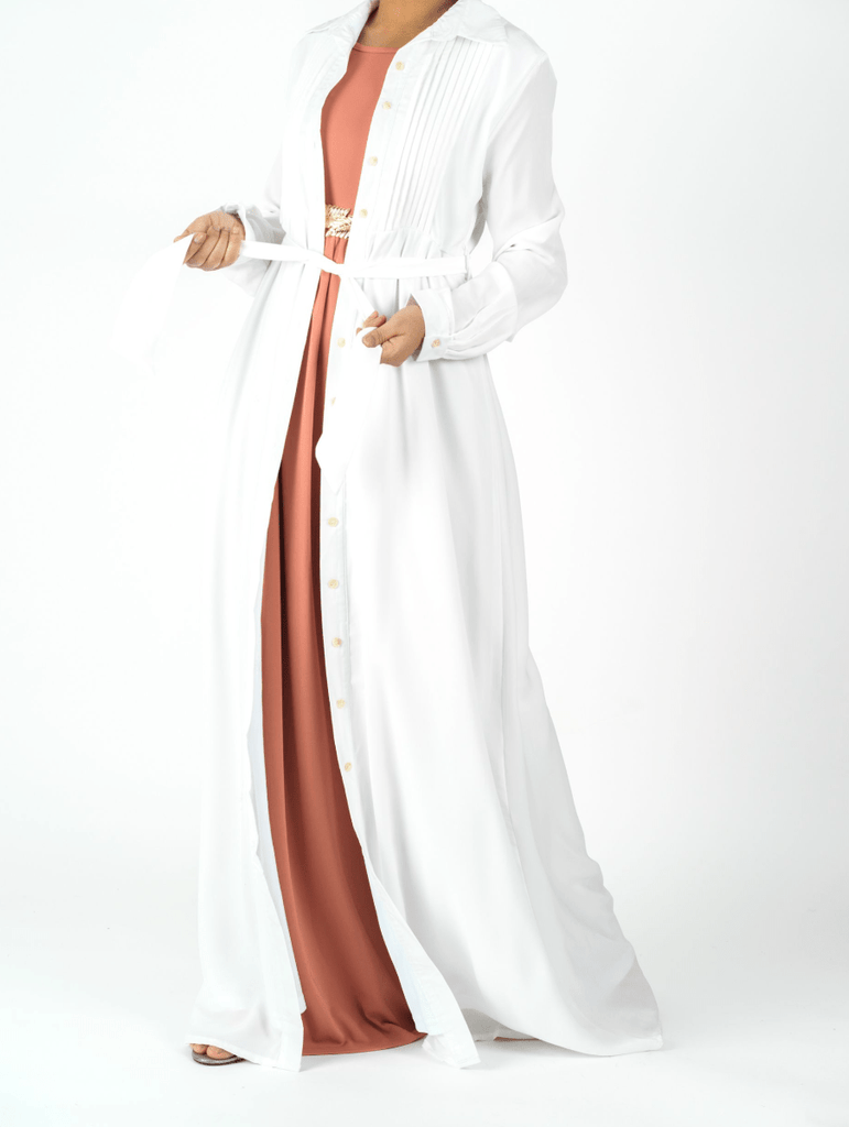 Woven-Cotton Button-Down cardigan dress Kabayare