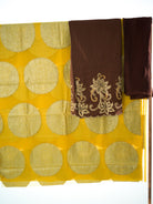 Yellow and brown Spiral fransawi inspired Dirac set Kabayare
