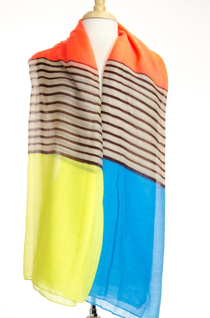 Yellow Color-Block Scarf Kabayare