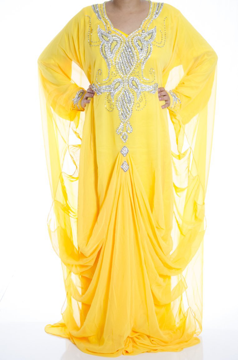 Yellow Drops Swarovski Kaftan Kabayare