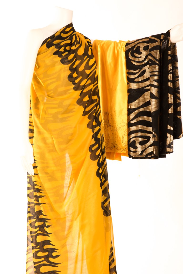 Yellow Flames Chiffon Dirac Kabayare