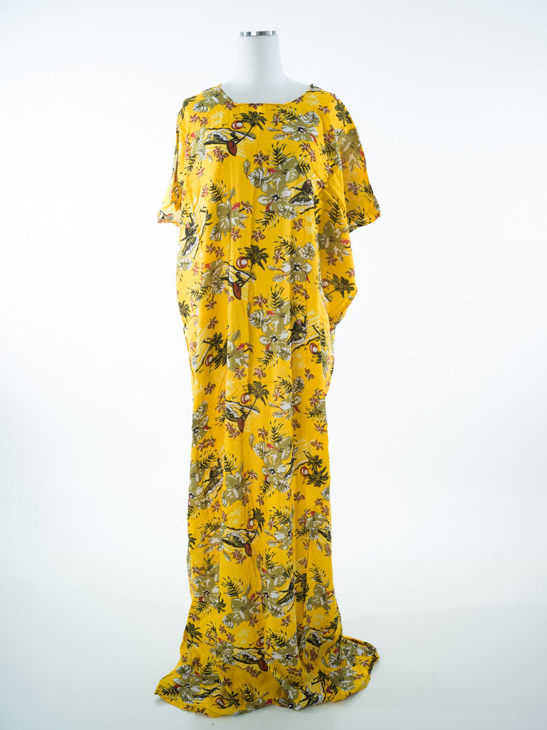 Yellow floral print bati dress Kabayare