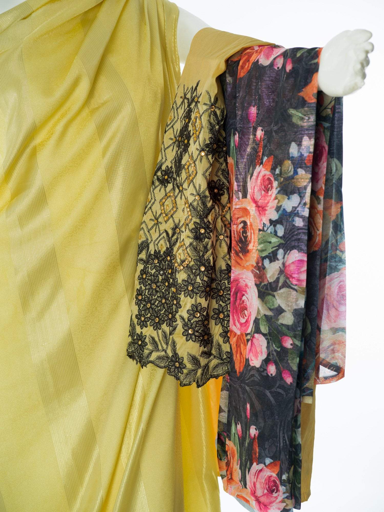 Yellow Goden saree Dirac sets - Kabayare Fashion (5667565011093)