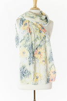 Yellow & Gray Ruffle Flower Scarf Kabayare