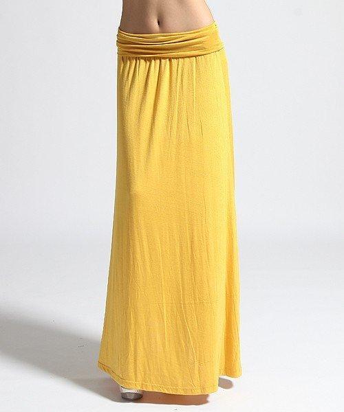Yellow Jersey Maxi Skirt Kabayare