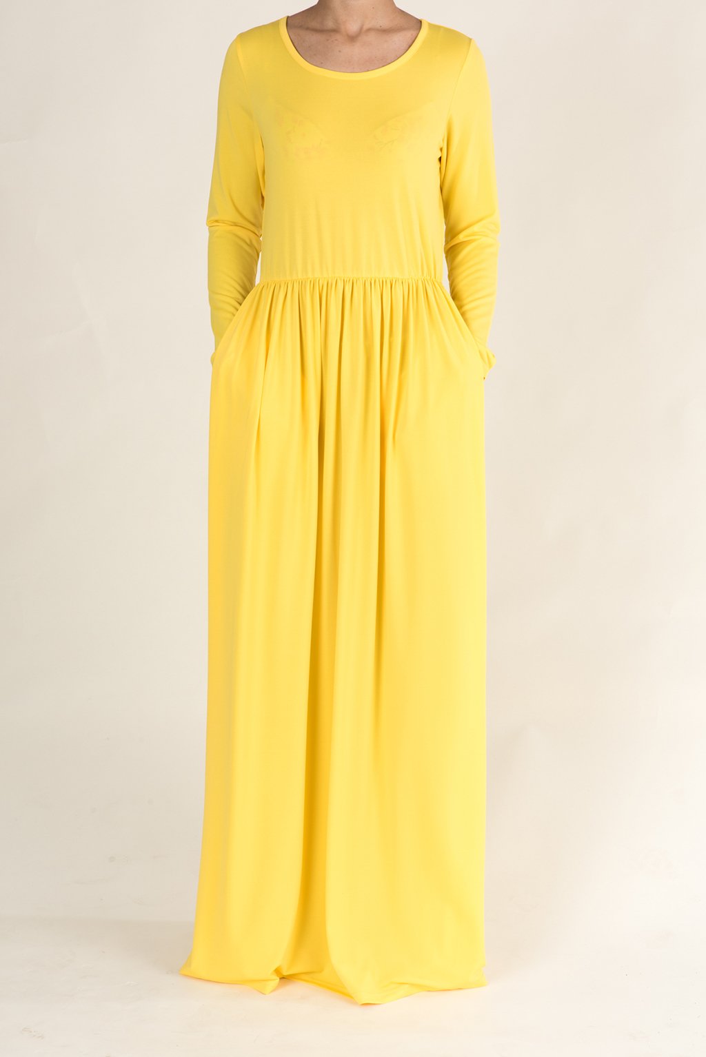 Yellow Milk Silk Maxi Dress (no pocket) Kabayare