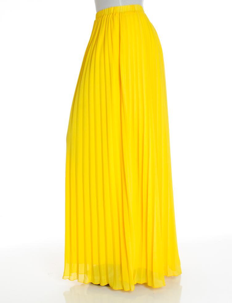 Yellow pleated Maxi Skirt Kabayare