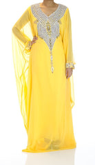 Yellow Swarovski Kaftan Kabayare