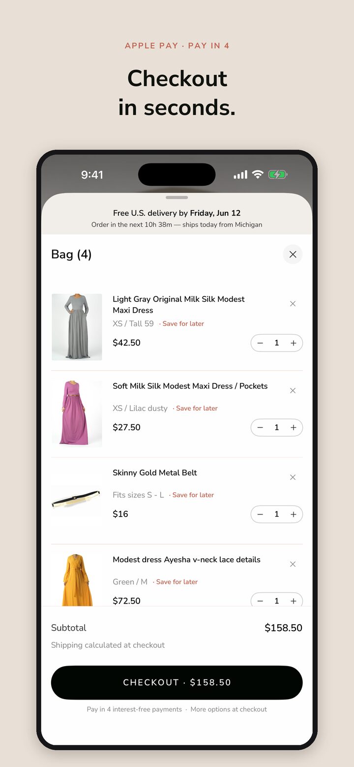 Fast checkout in the Kabayare app